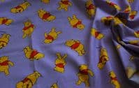 100% Cotton Fabric Material Disney WINNIE THE POOH - VIOLET